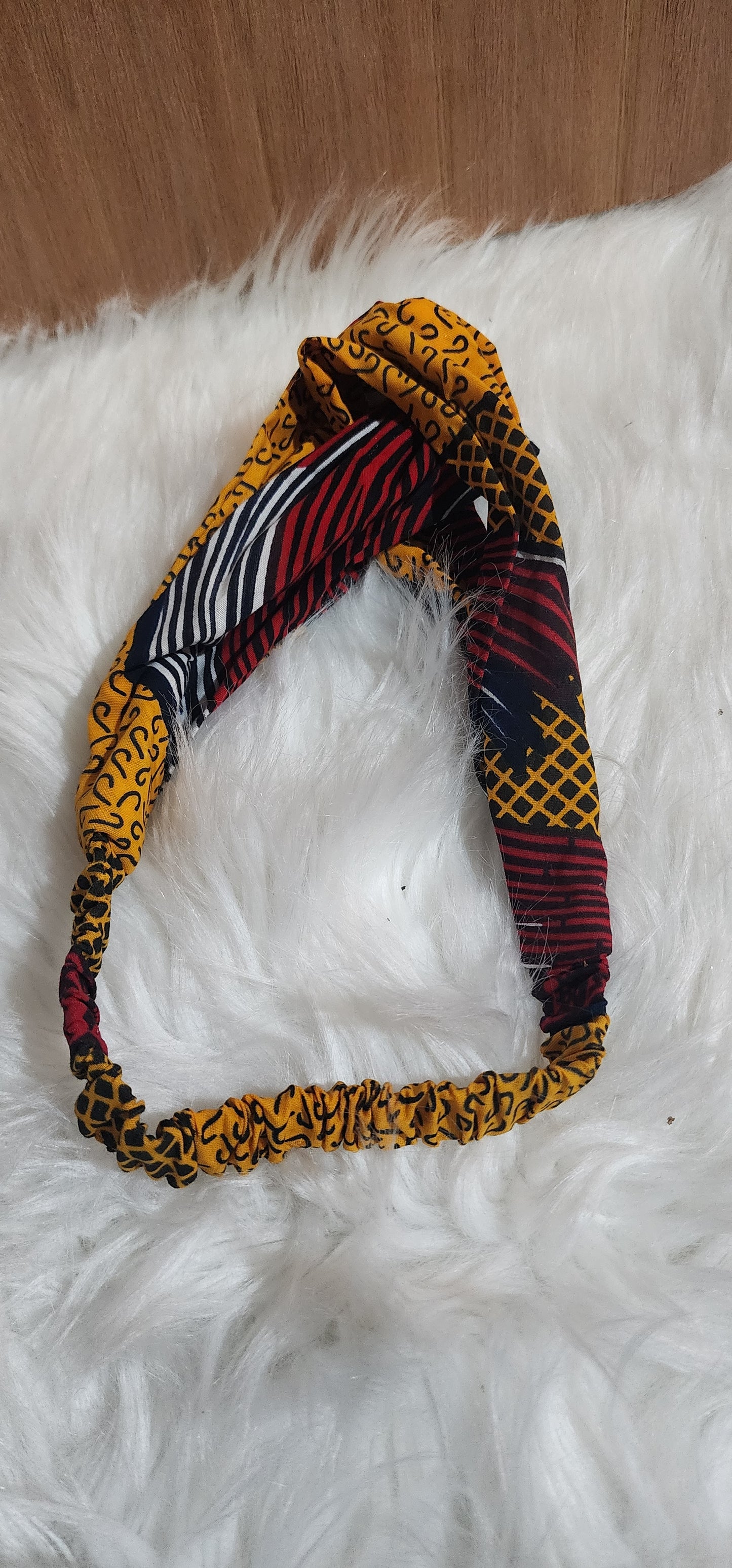 African Print Patchwork Twist Headband