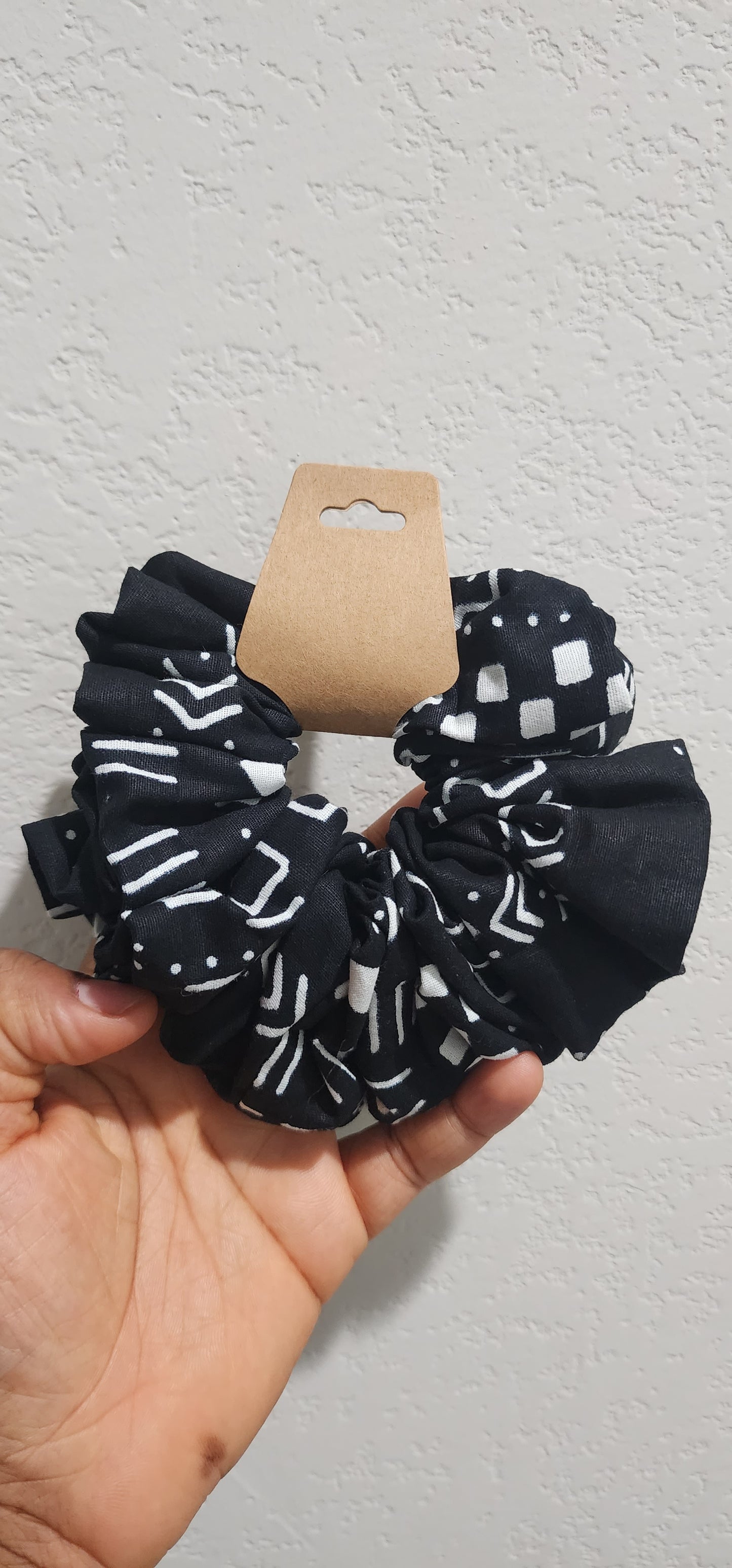 Ankara(African print) Scrunchies - Black/white