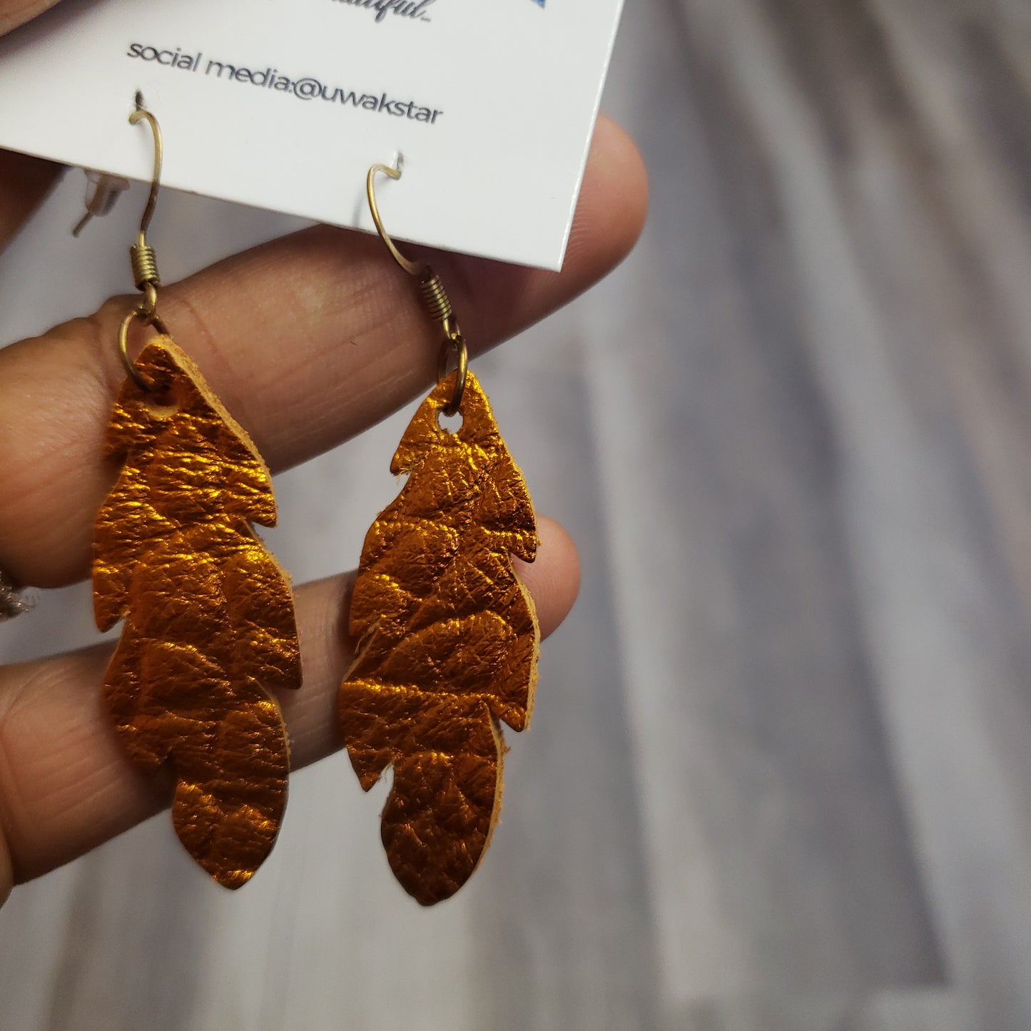 Feathers Mini Leather Earrings