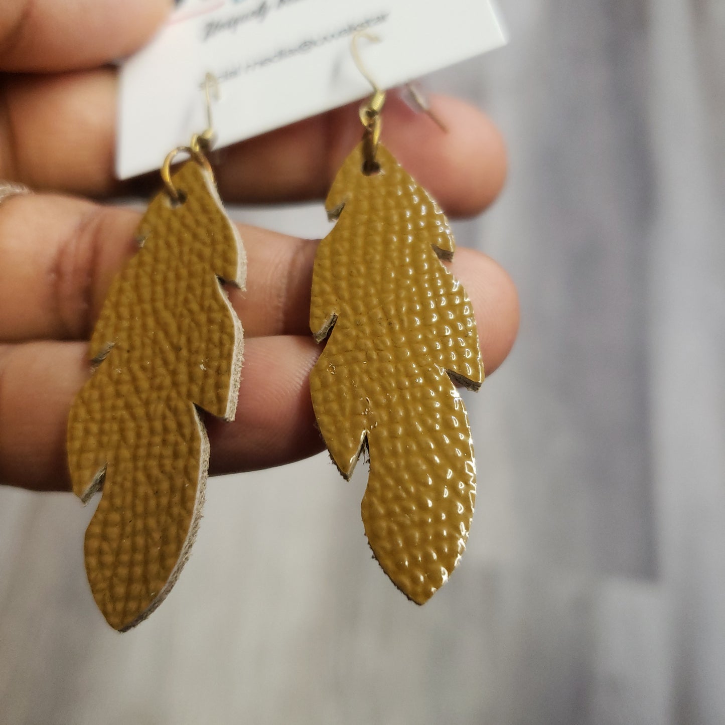 Feathers Mini Leather Earrings