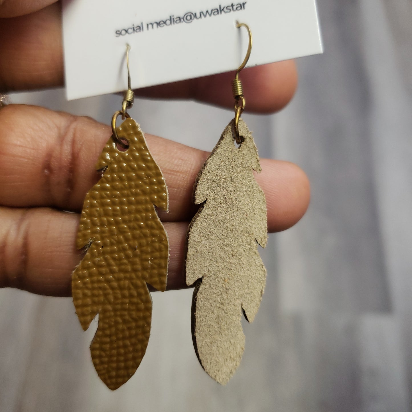 Feathers Mini Leather Earrings