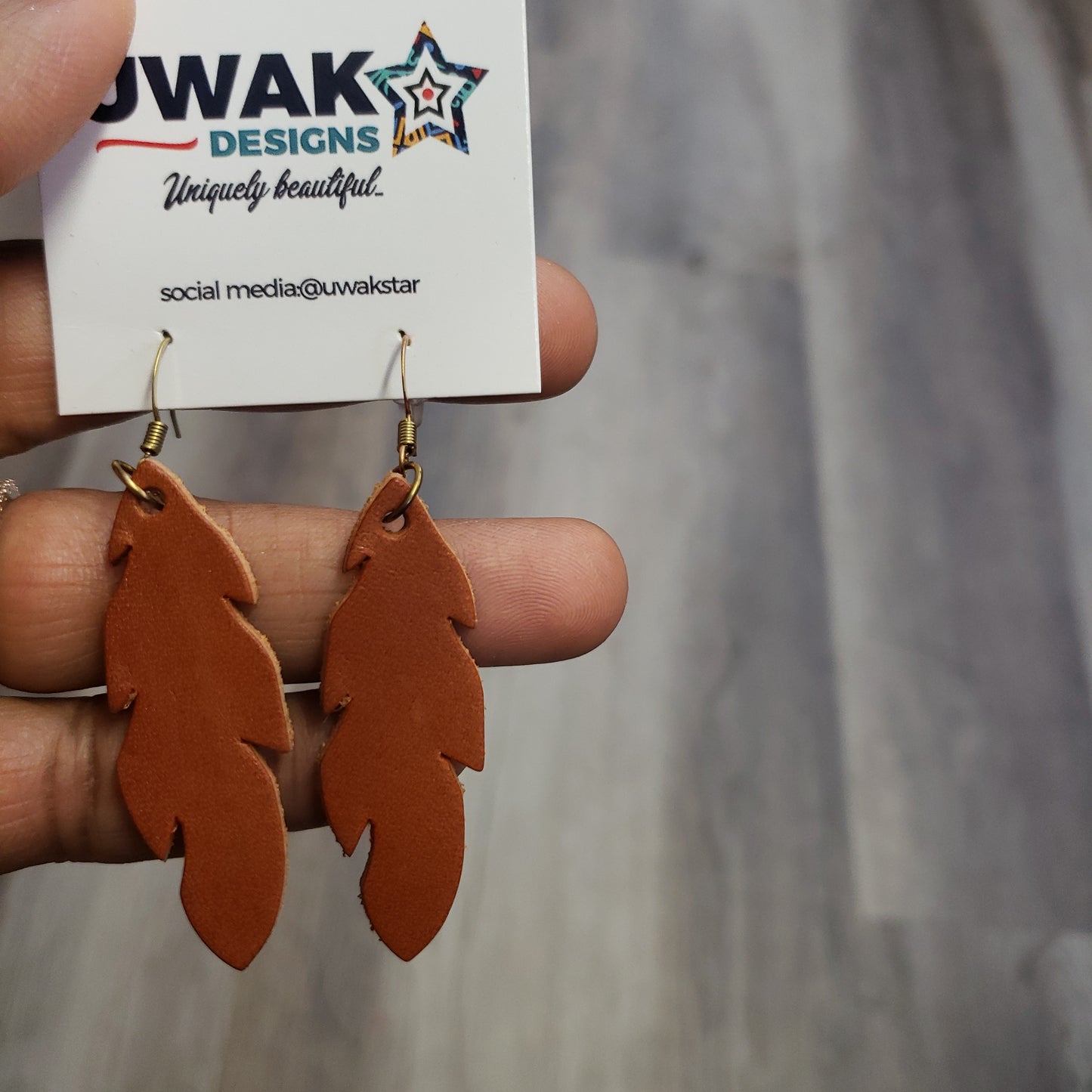 Feathers Mini Leather Earrings