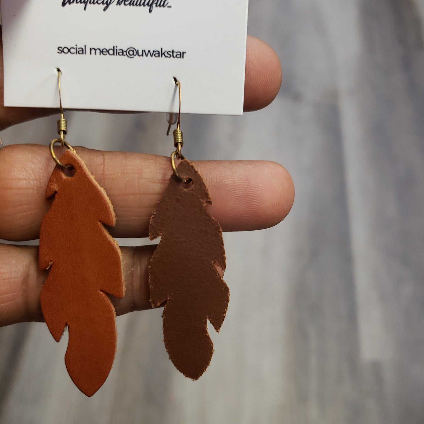Feathers Mini Leather Earrings
