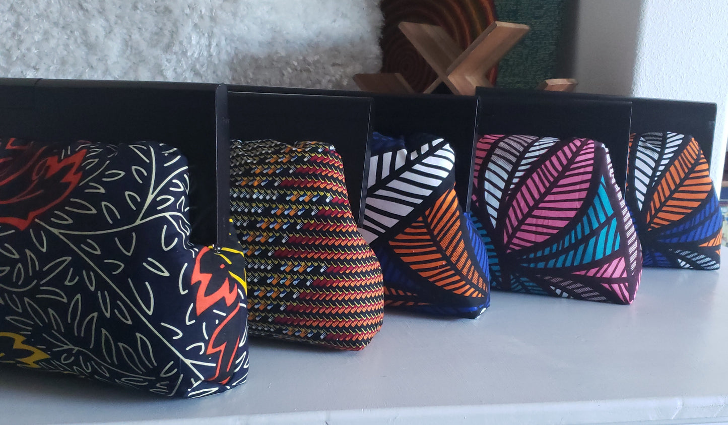 Wooden Frame Ankara Clutch