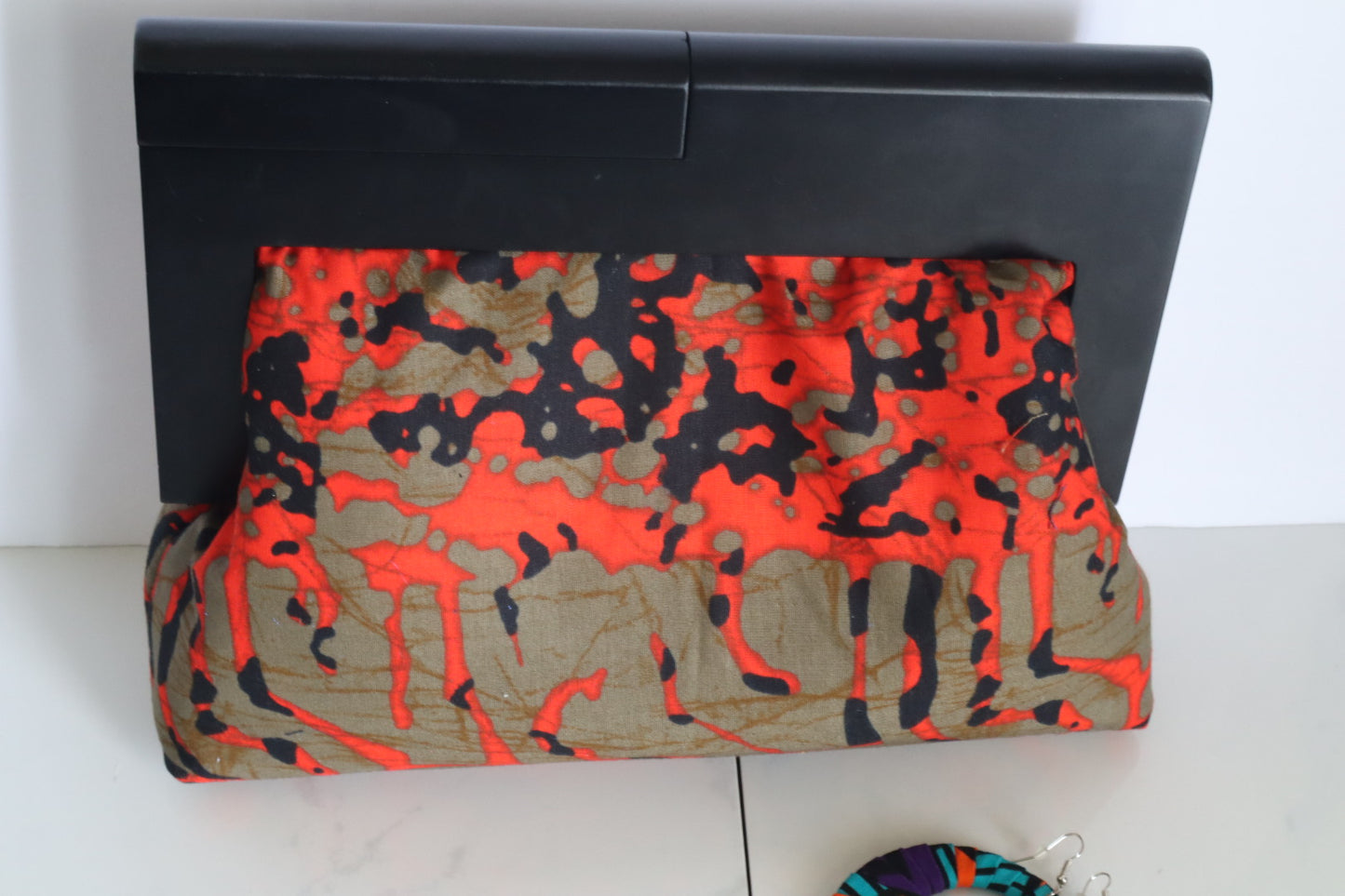 The Lava Mini Ankara Wooden Frame Ankara Clutch