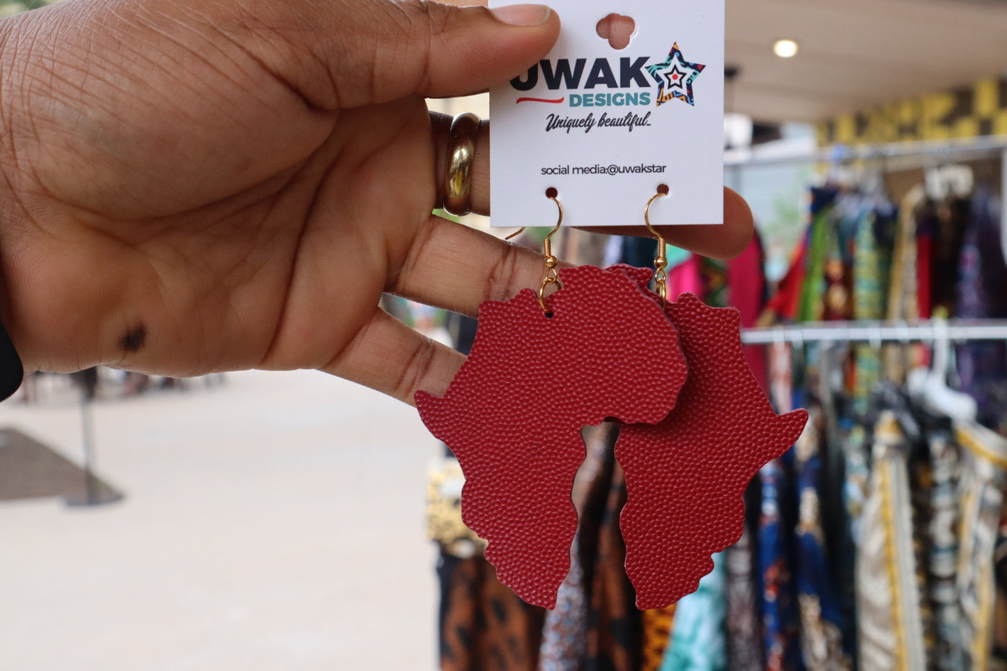 Map of Africa Leather Earrings