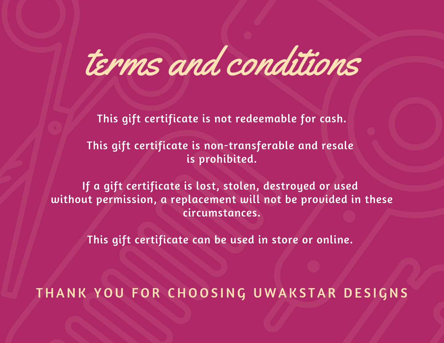 Uwakstar Designs eGift Card