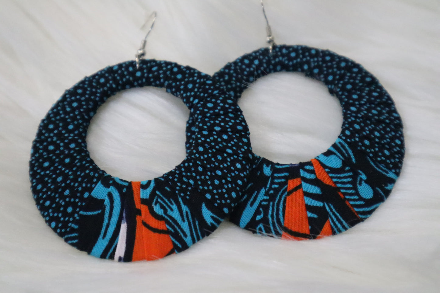 Ankara Hoop Earrings, large, African print, vibrant, bold.