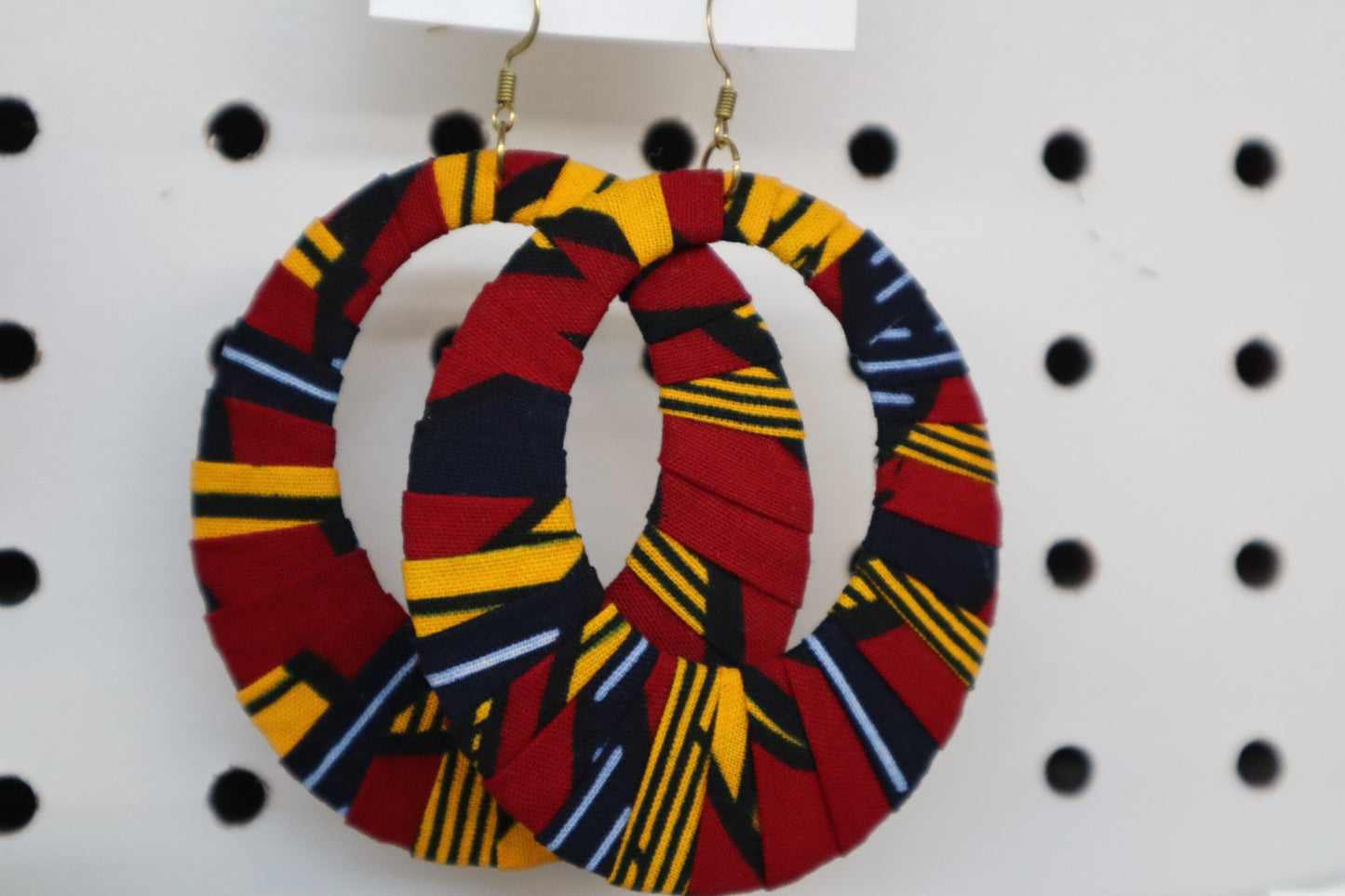Ankara Hoop Earrings, large, African print, vibrant, bold.