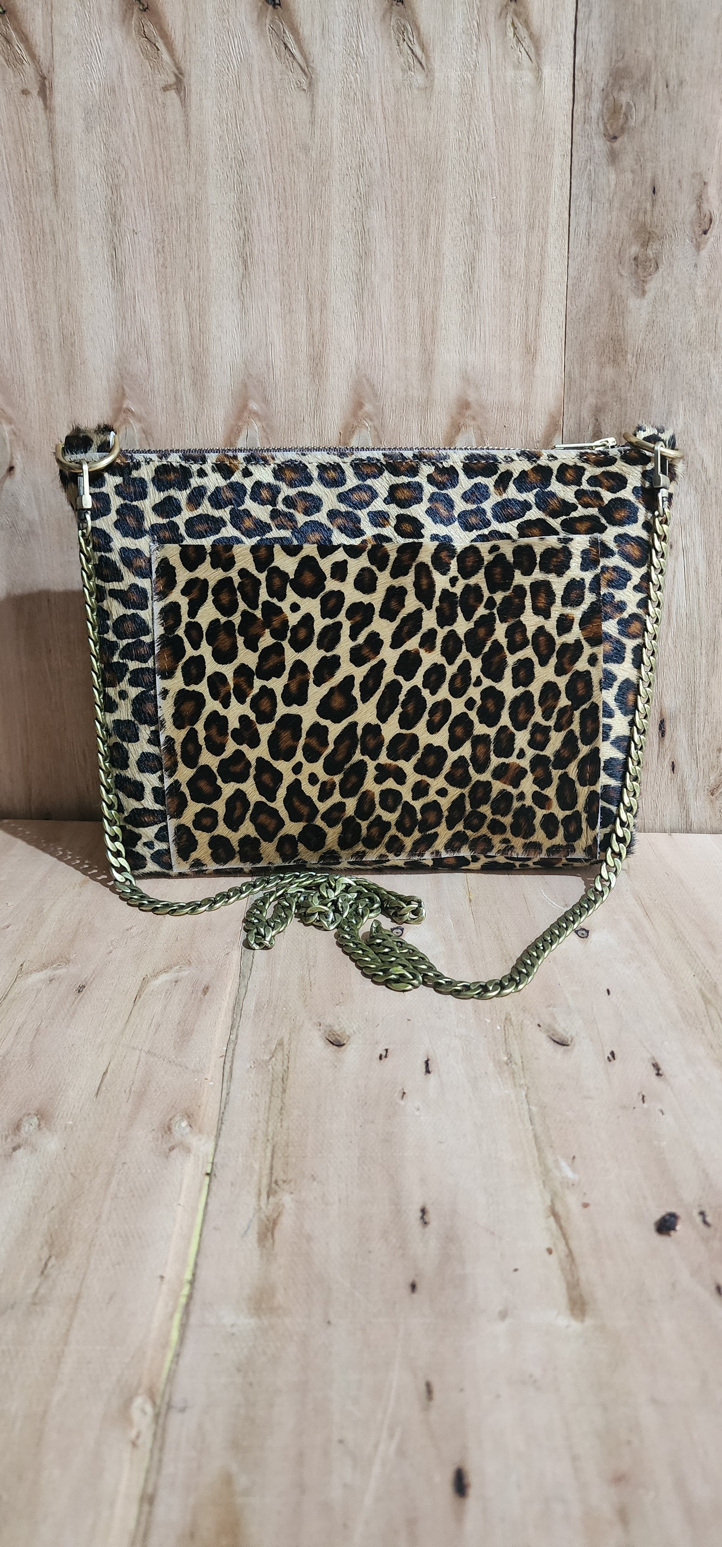 Leopard Crossbody Bag for Women- Black/Brown