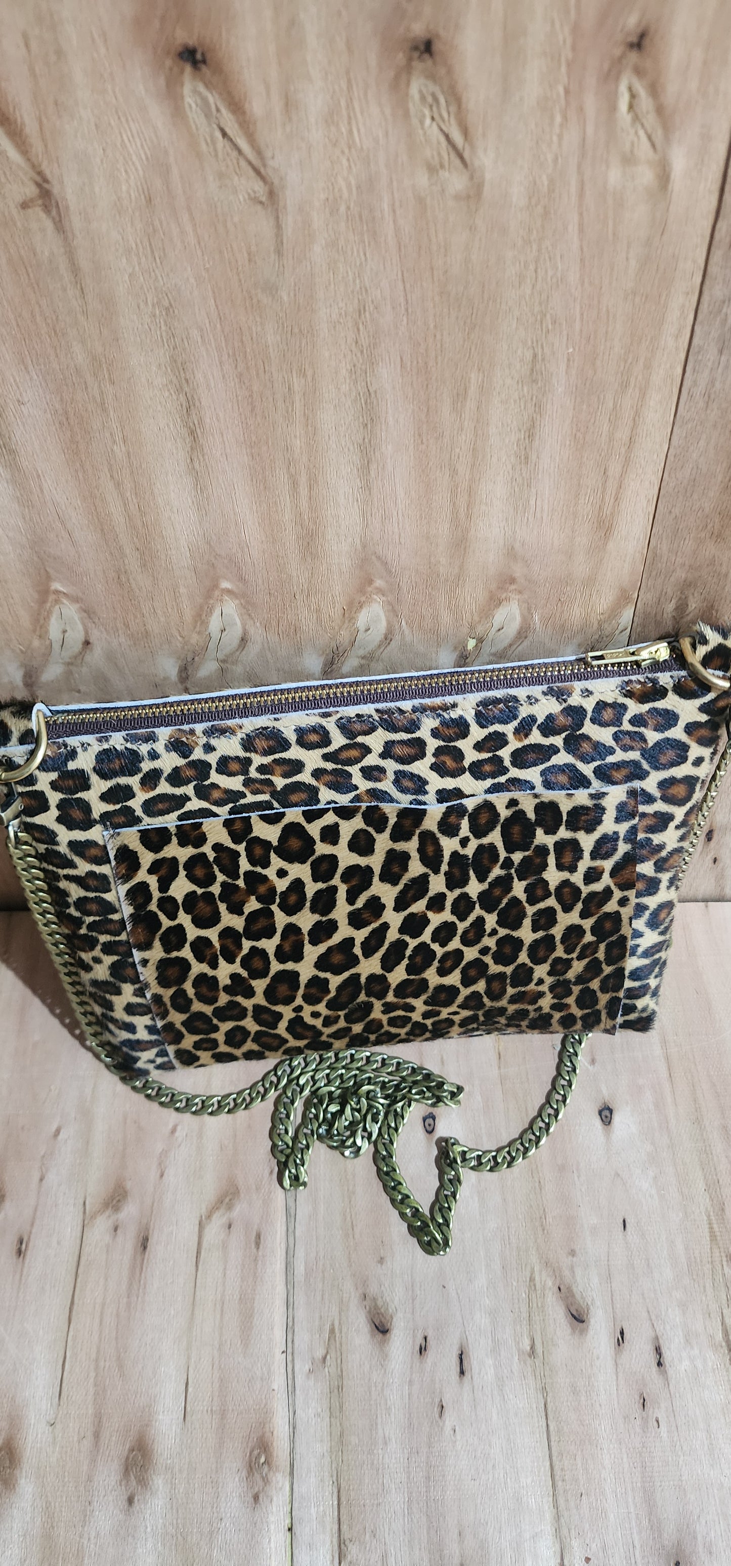 Leopard Crossbody Bag for Women- Black/Brown