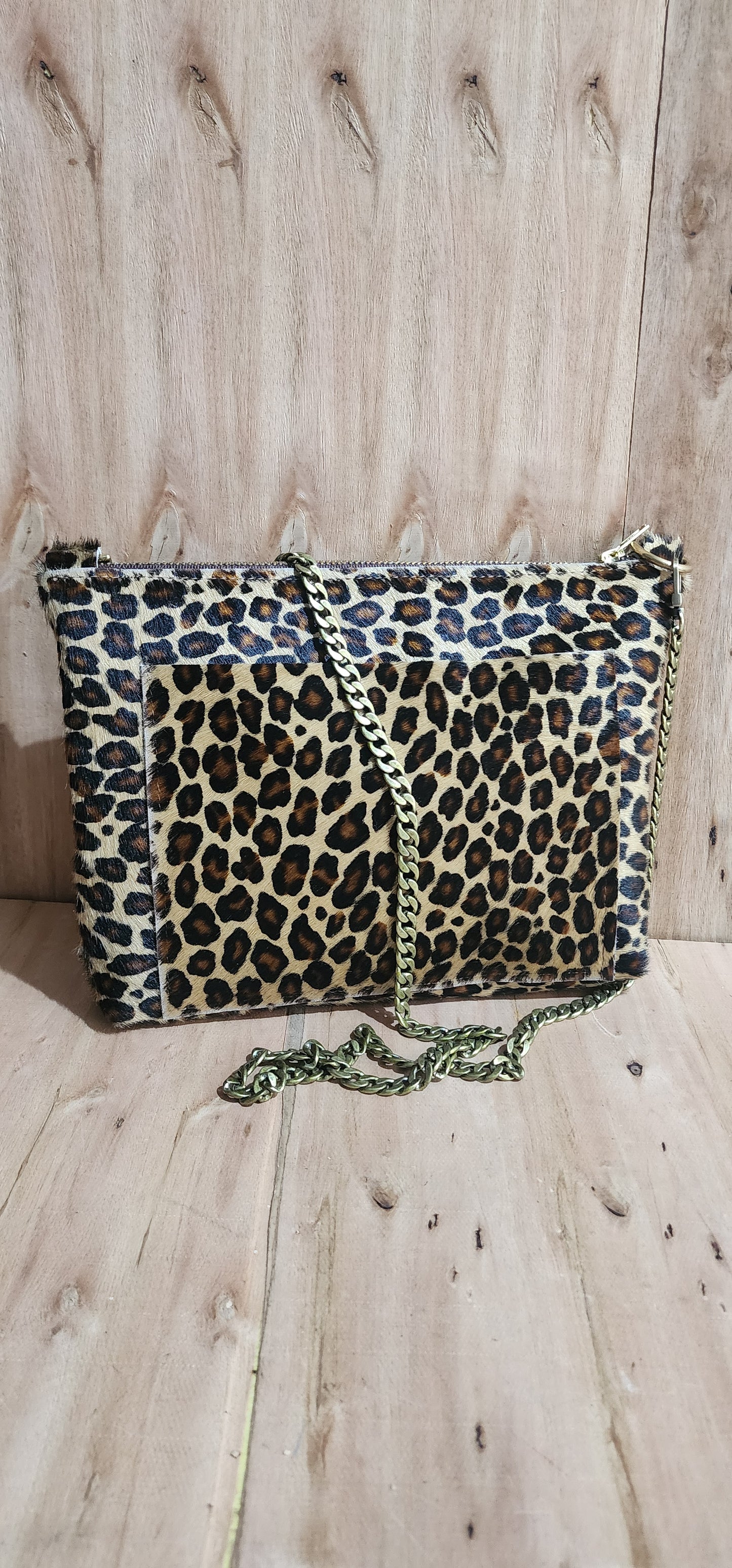 Leopard Crossbody Bag for Women- Black/Brown