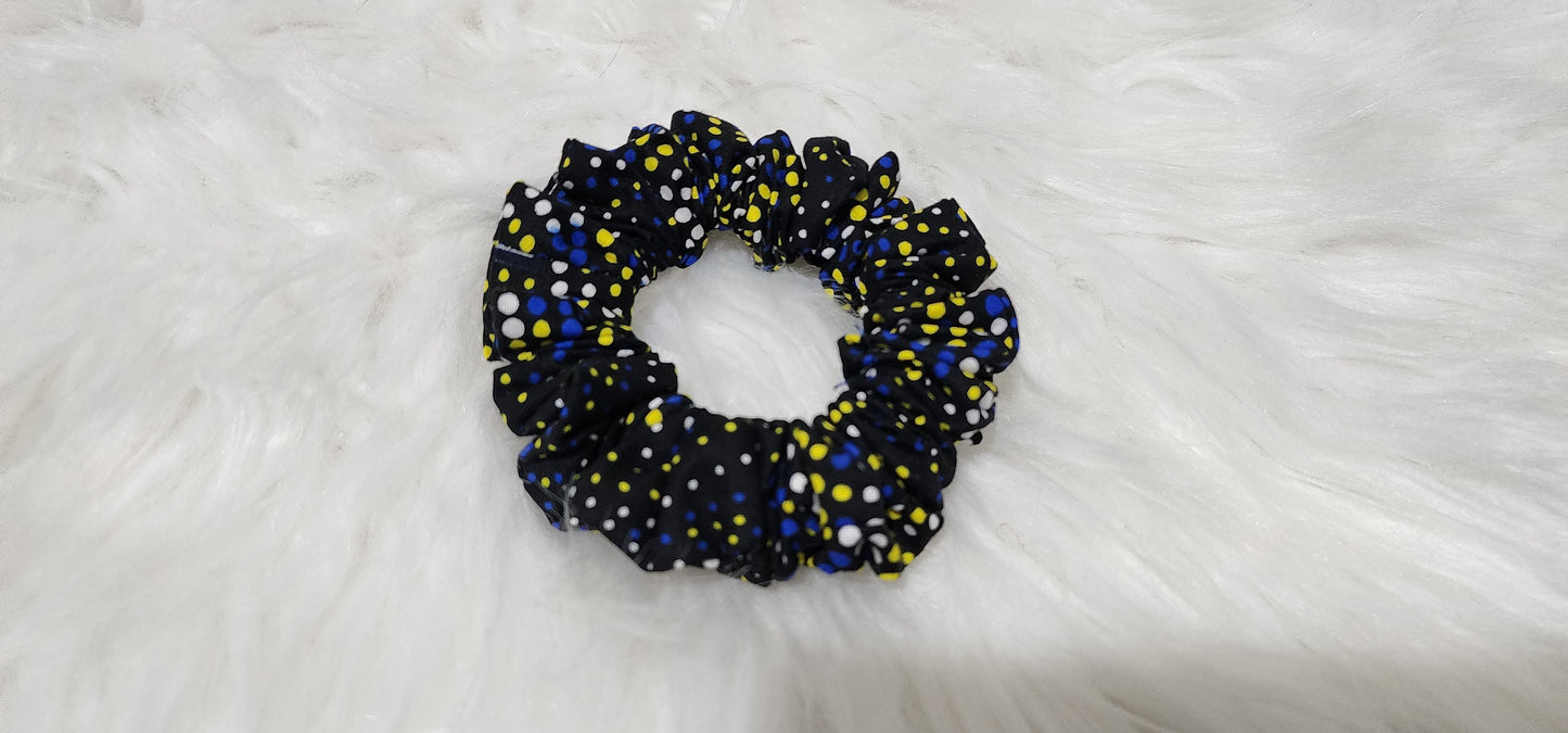Ankara Polka Dot Mini Scrunchie
