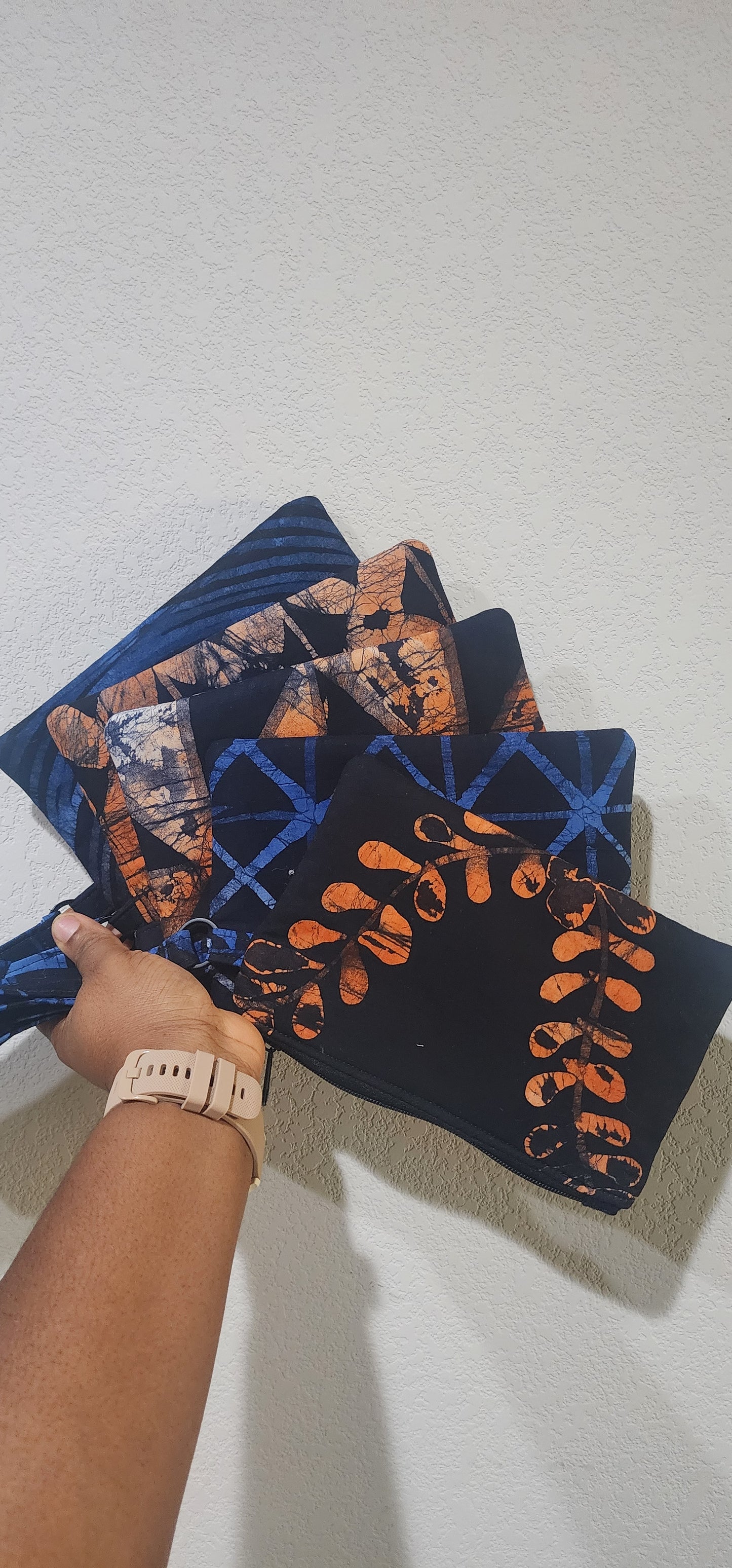 Adire Batik Glow Wristlet