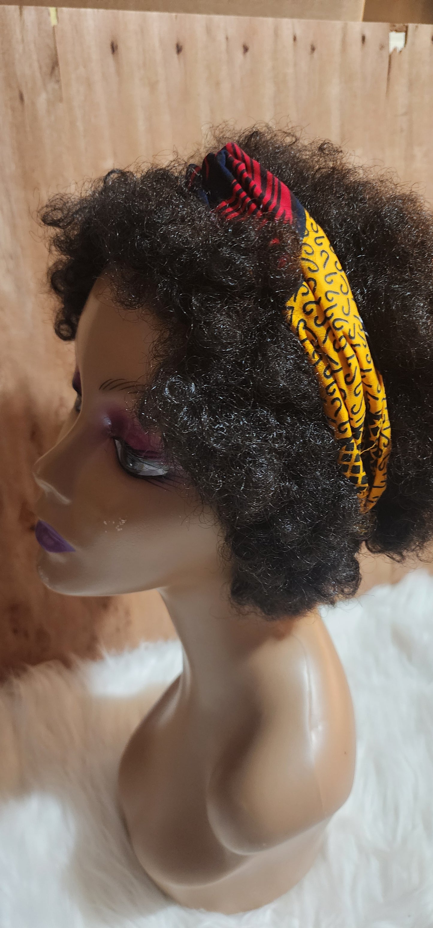 African Print Patchwork Twist Headband