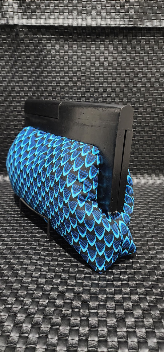 Fish Scales Ankara Wood Frame Clutch