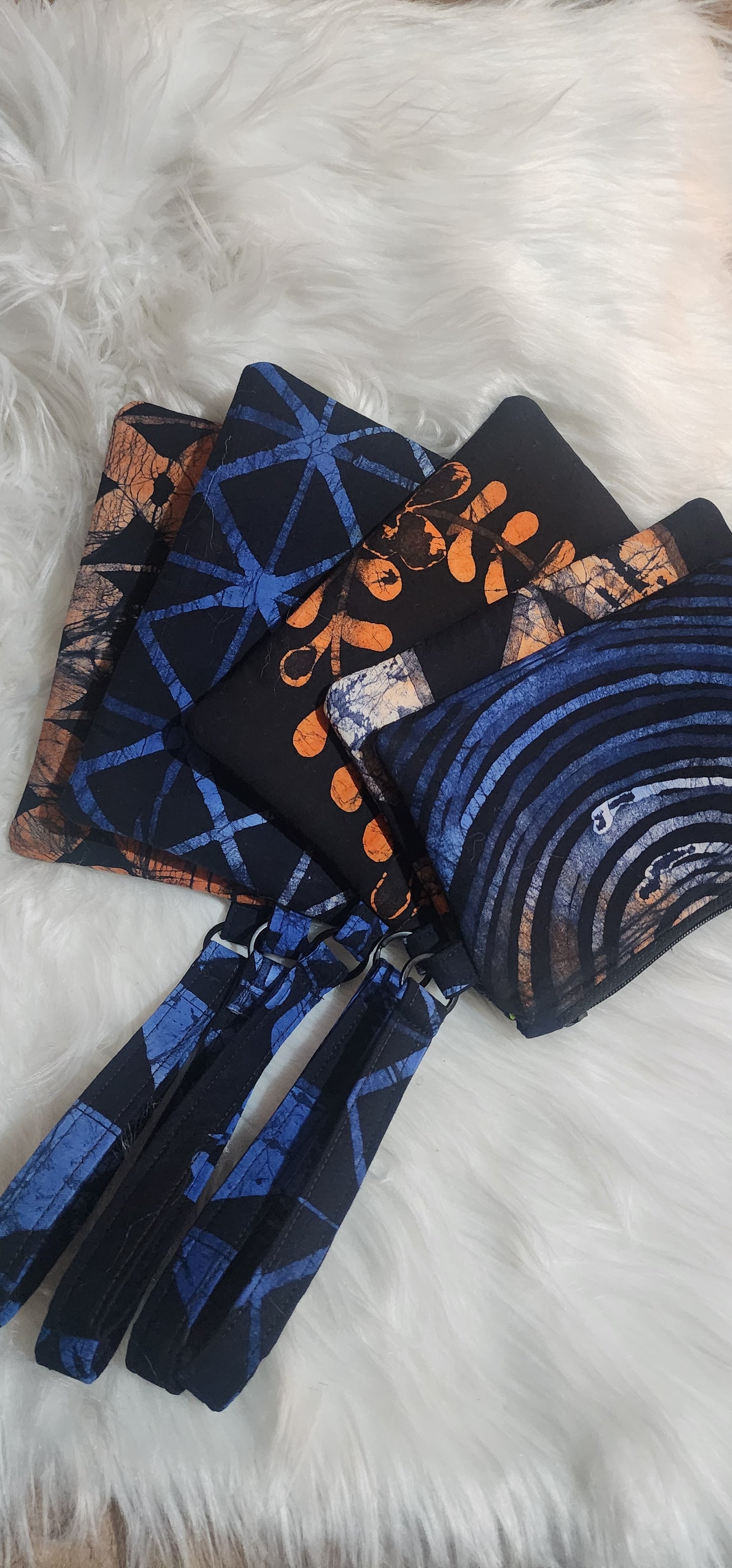 Adire Batik Glow Wristlet