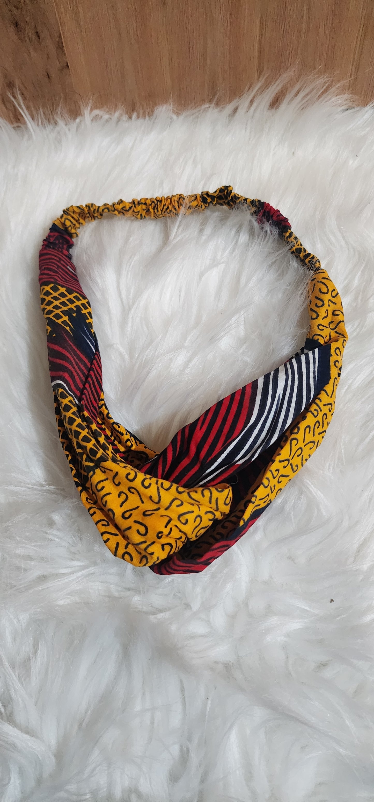African Print Patchwork Twist Headband