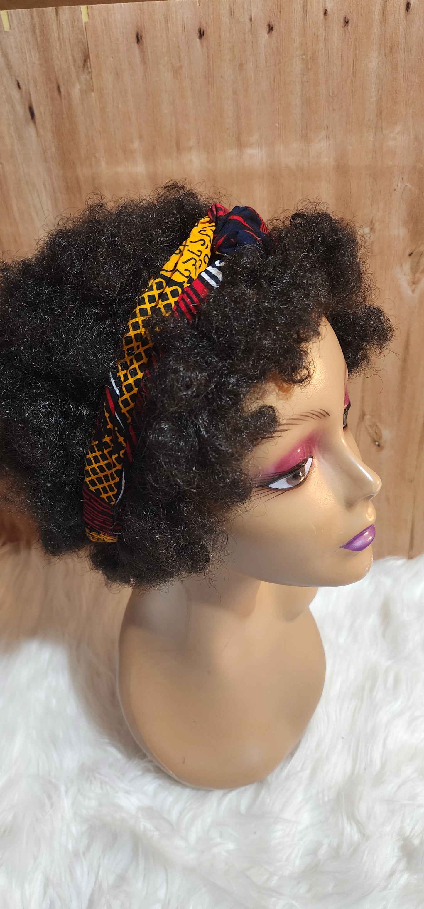 African Print Patchwork Twist Headband