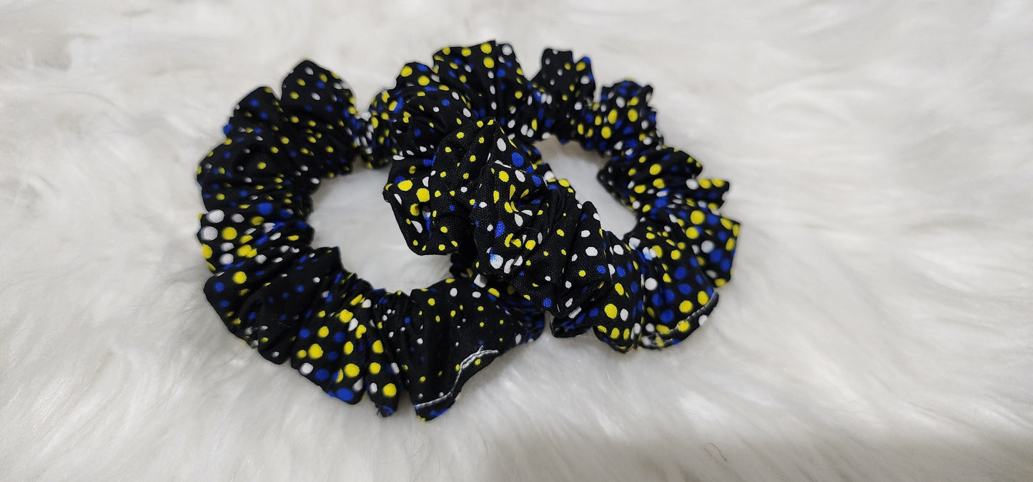 Ankara Polka Dot Mini Scrunchie