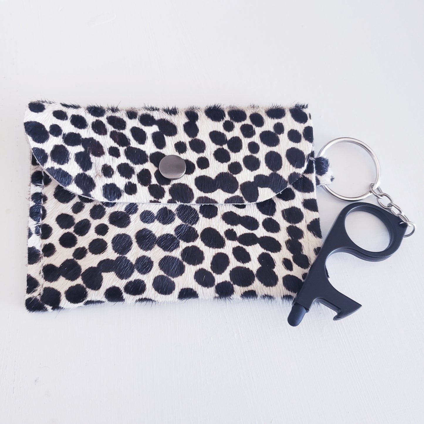 Hair-on Leopard Leather Minimalist Wallet