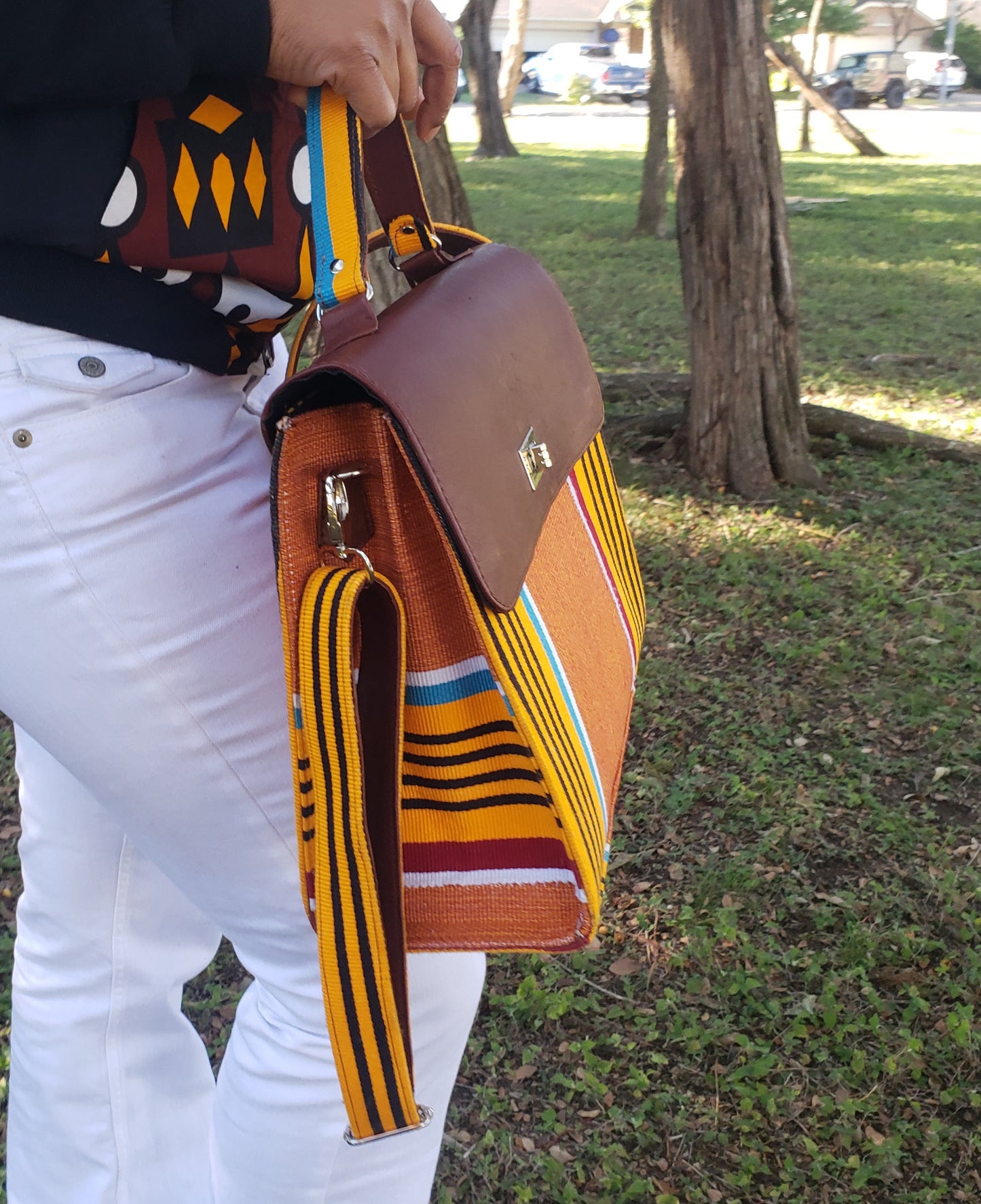 Hand Woven Kente Briefcase Bag