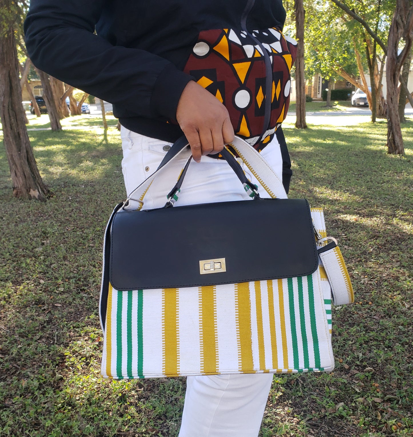 Hand Woven Kente Briefcase Bag