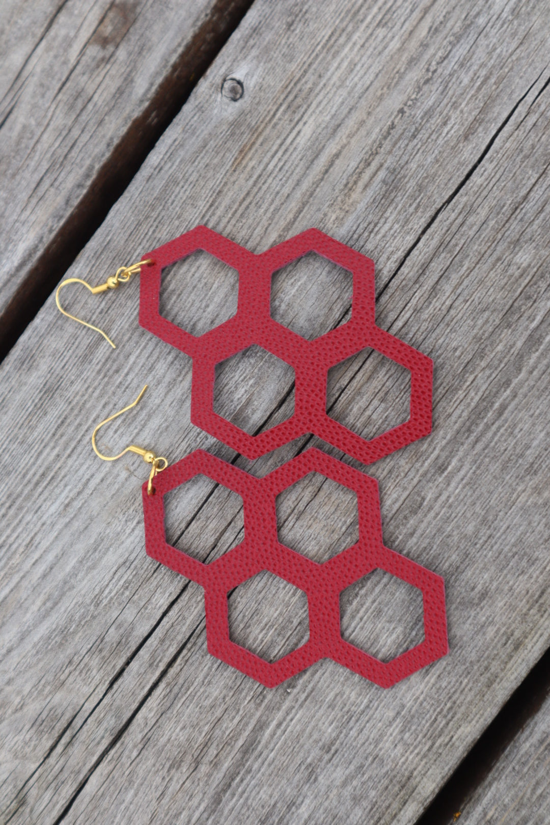 Hexa Leather Earrings