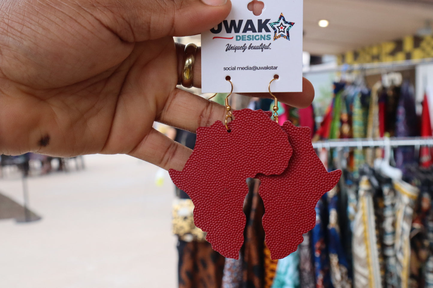 Map of Africa Leather Earrings