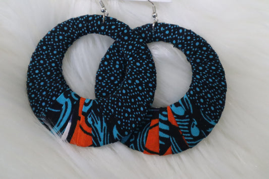 Ankara Hoop Earrings, large, African print, vibrant, bold.