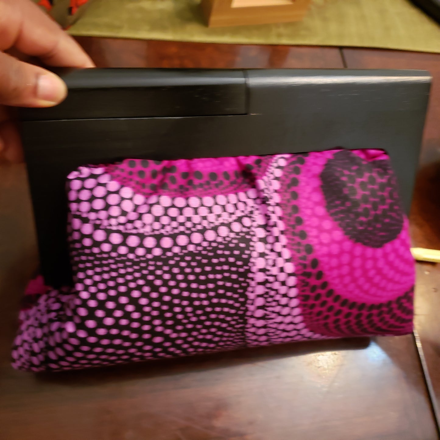 Mini Ankara Wooden Frame Ankara Clutch