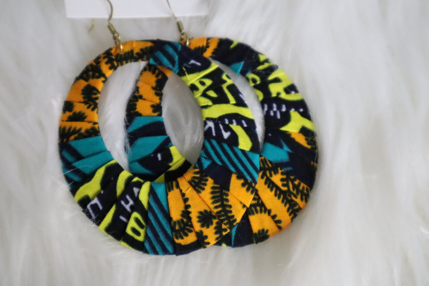 Ankara Hoop Earrings, large, African print, vibrant, bold.