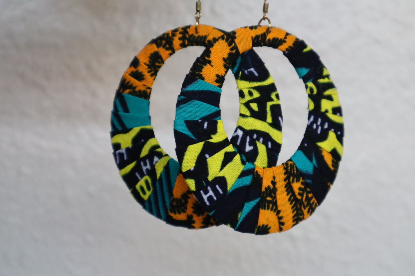 Ankara Hoop Earrings, large, African print, vibrant, bold.