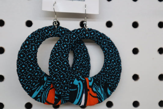 Ankara Hoop Earrings, large, African print, vibrant, bold.