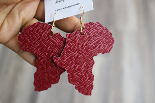 Map of Africa Leather Earrings