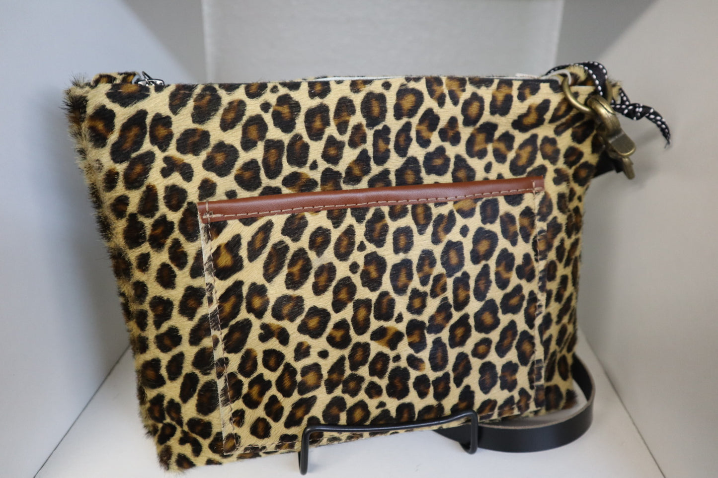 Leopard Crossbody Bag for Women- Black/Brown