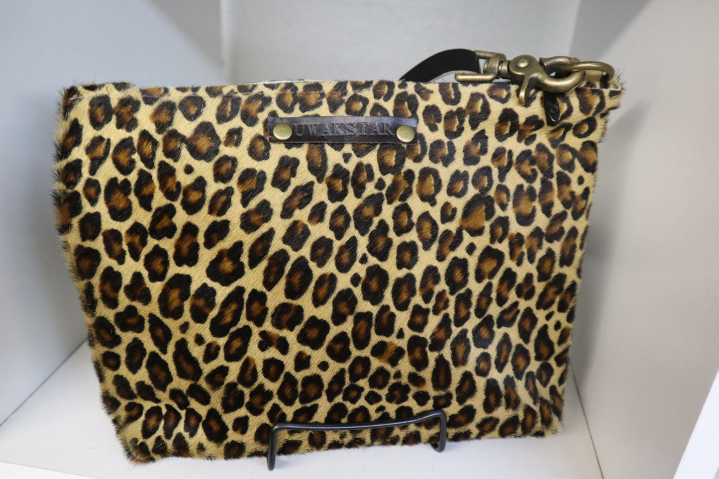 Leopard Crossbody Bag for Women- Black/Brown
