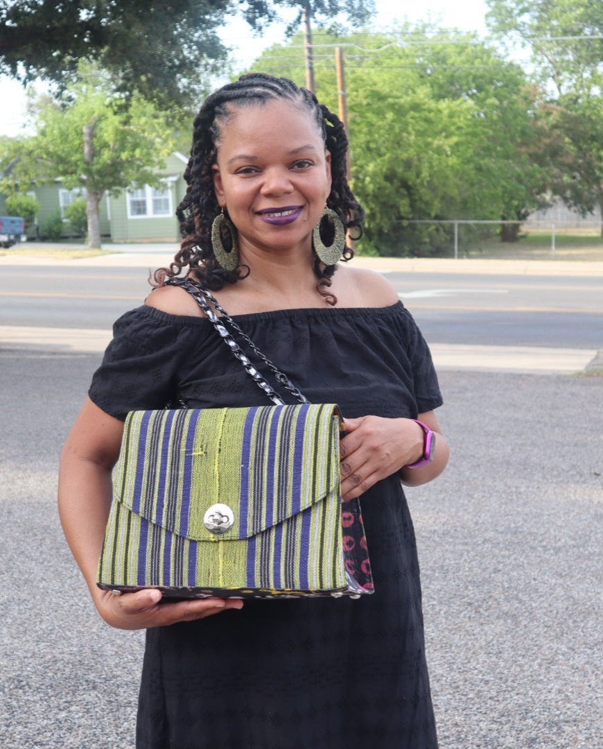 Nigerian Asoke/Adire Fabric Handbag
